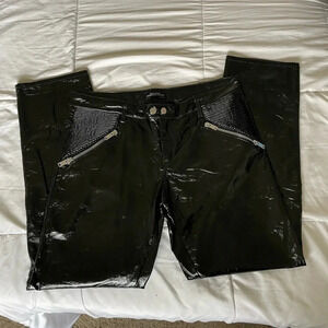 Zara motto patent faux leather legging pants